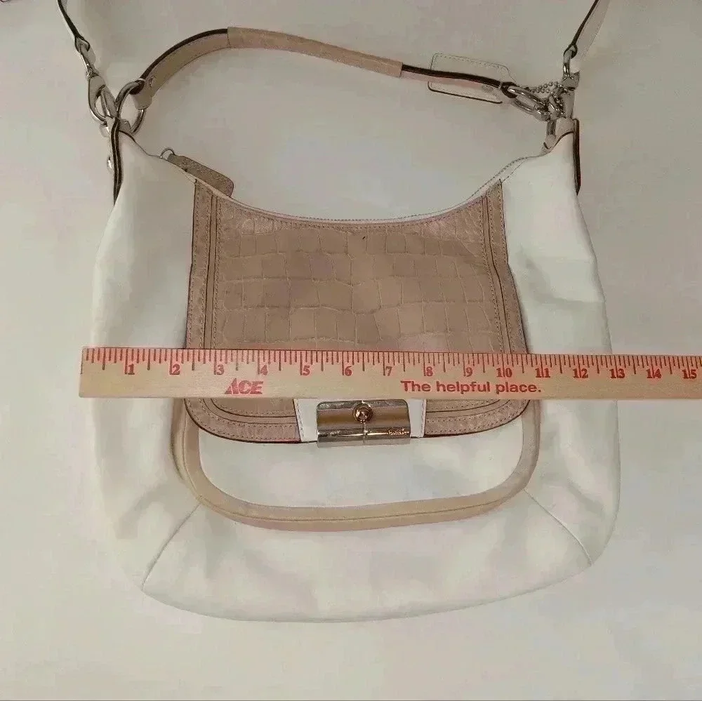 Coach Kristin Leather Light Beige hobo Bag